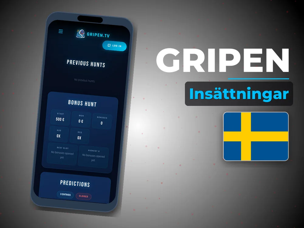 Gripen - Insättningar